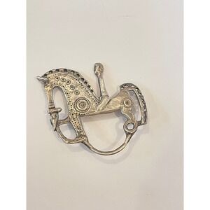1996 Laurel Burch Horse & Rider Sterling Silver Pin Eyeglass Holder Brooch